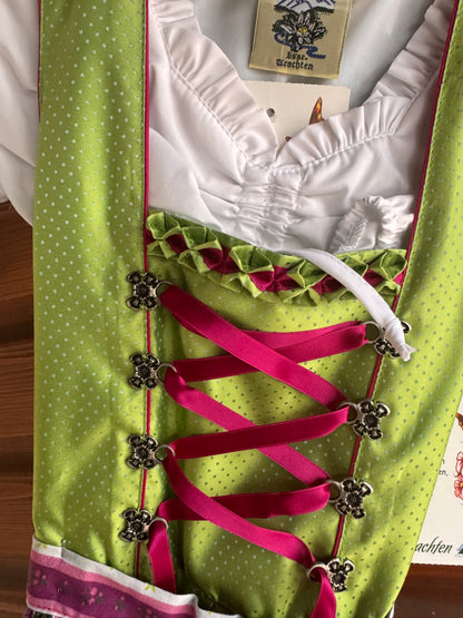 Kinderdirndl, Jugenddirndl, grün, Pink, Isar Trachten