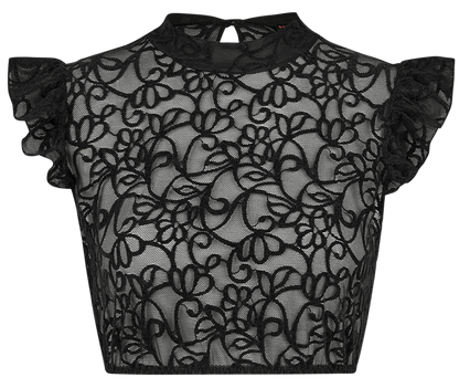 Dirndlbluse Nina von C., Chiara, schwarz, Flügelärmel