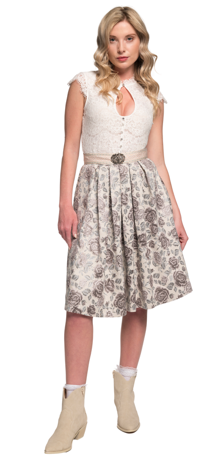 Trachten Rock Midi 60 cm, Gwyneth, Spieth & Wensky, nude, silber