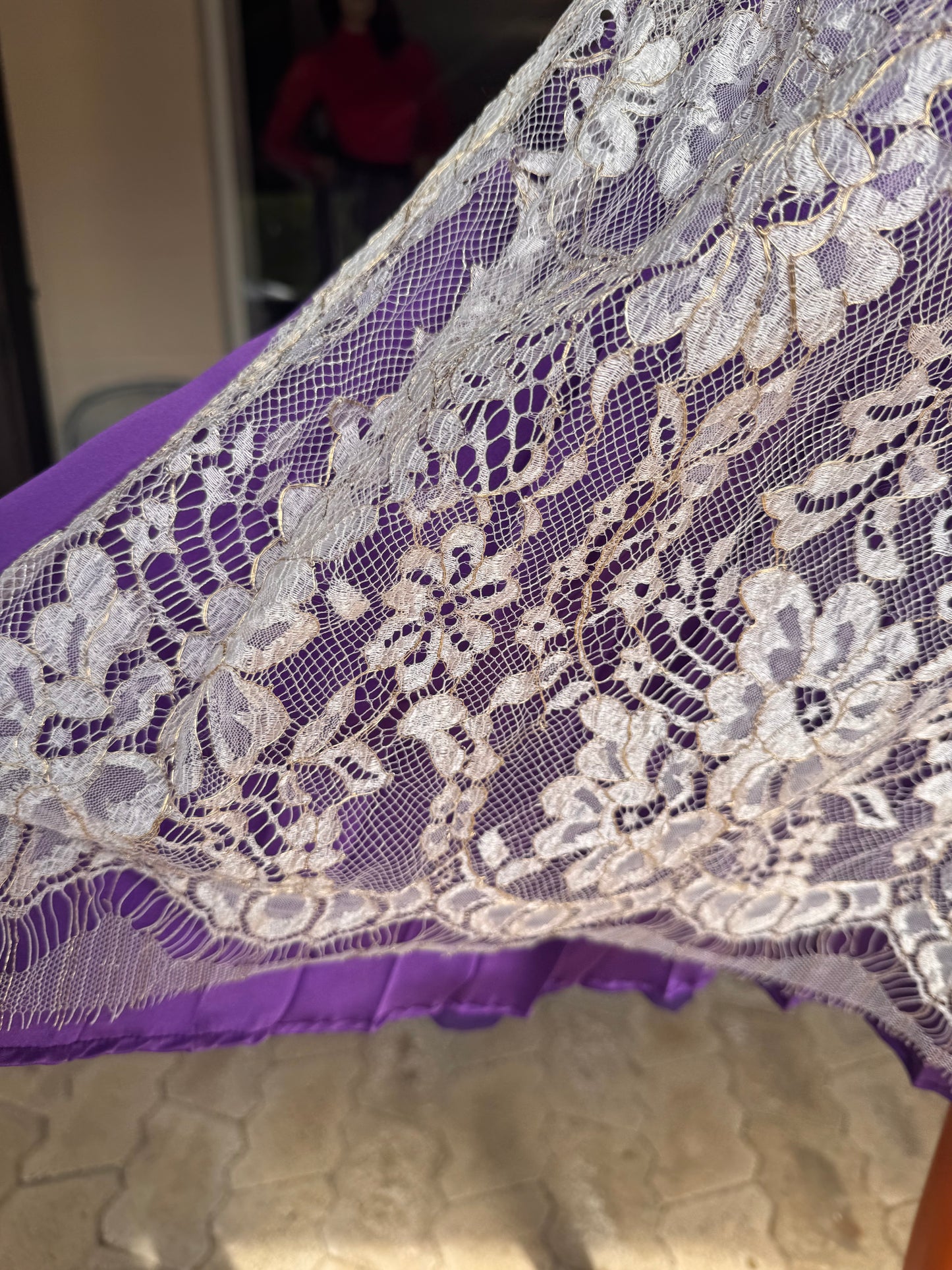 Tian von Tastique Dirndl, 4-Teiler Mieder, Rock, Schürze, lila, Gr. 38 Unikat