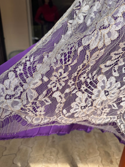 Tian von Tastique Dirndl, 4-Teiler Mieder, Rock, Schürze, lila, Gr. 38 Unikat