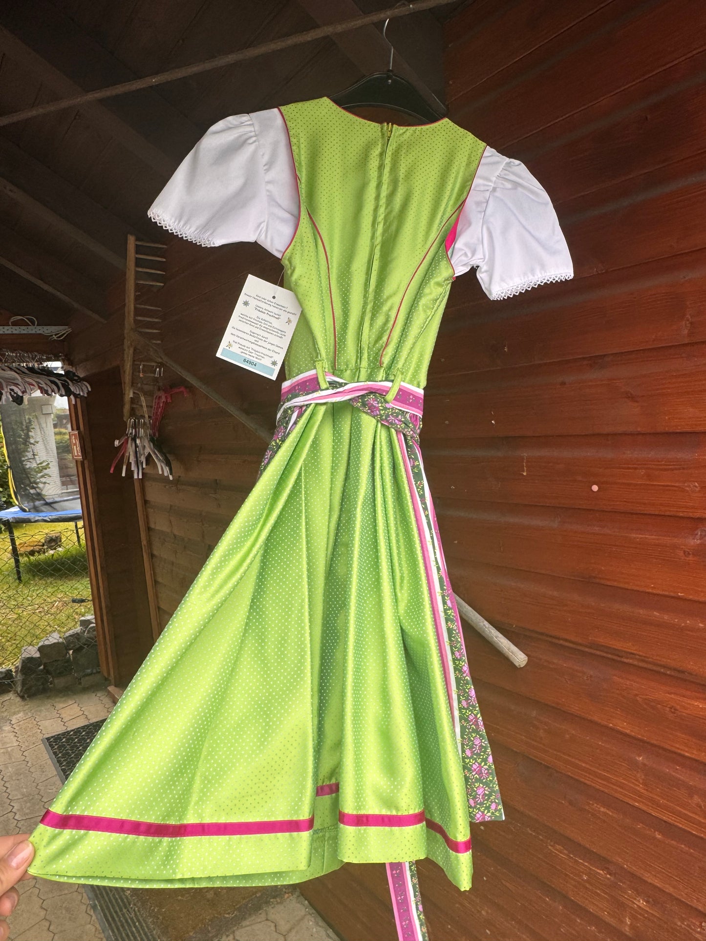 Kinderdirndl, Jugenddirndl, grün, Pink, Isar Trachten
