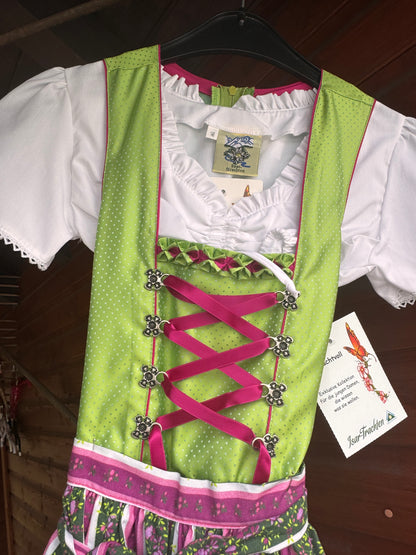 Kinderdirndl, Jugenddirndl, grün, Pink, Isar Trachten