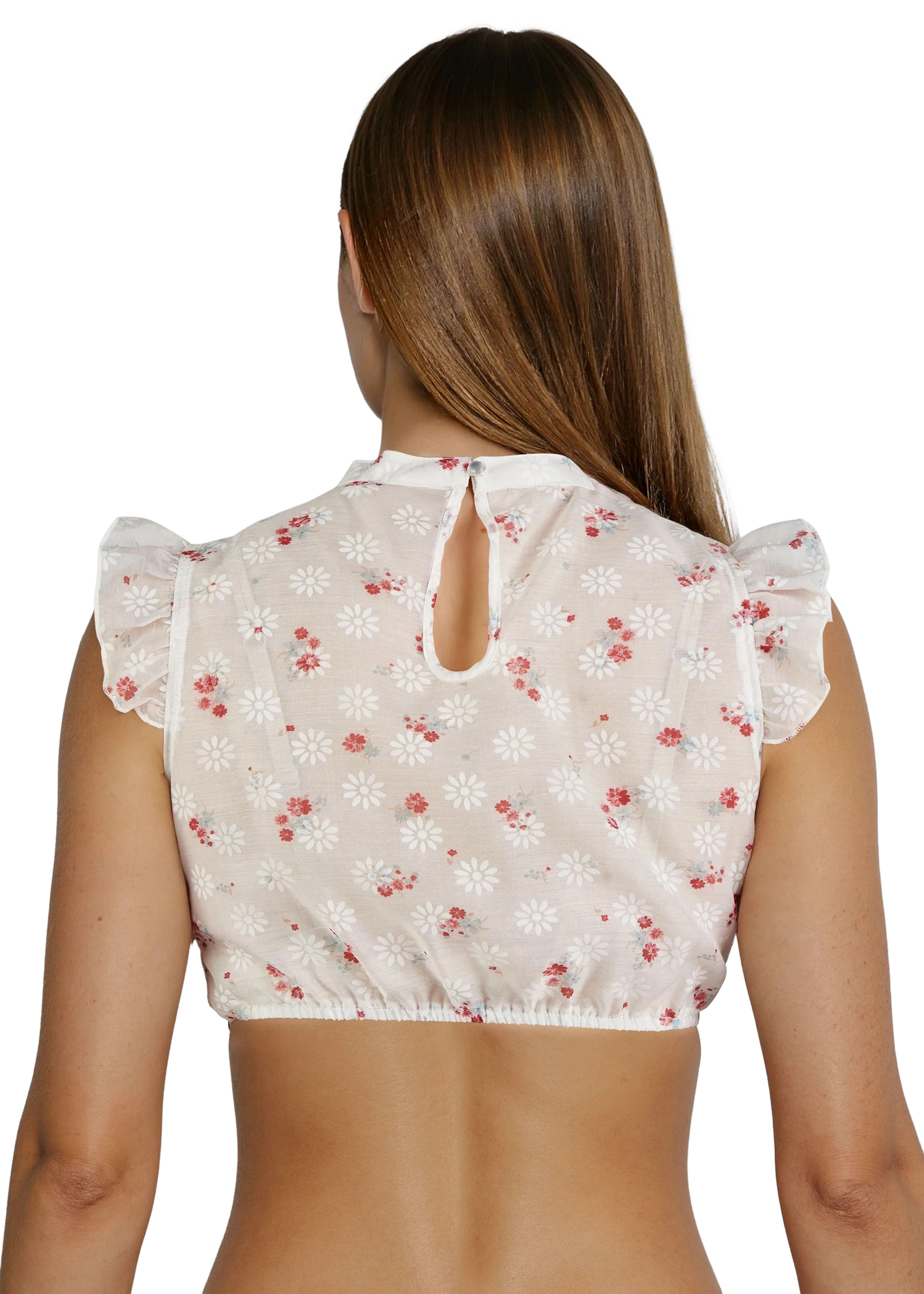 Dirndlbluse, Spieth & Wensky, Halina, Flügelärmel, rot, rosa