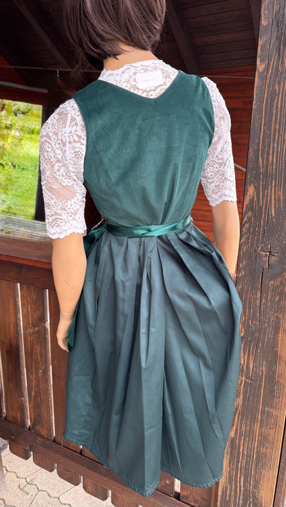 Dirndl Alpenfee, Rona, Petrol, Corddirndl, Midi 70 cm