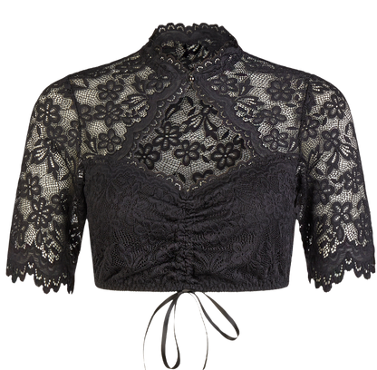 Dirndlbluse Nina von C., Sophie, schwarz, Spitze, halbarm