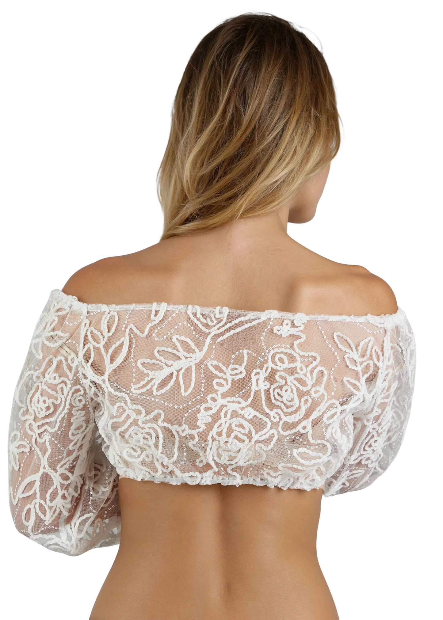 Dirndlbluse, Spieth & Wensky, Hagel, langarm, Bestickt, weiss