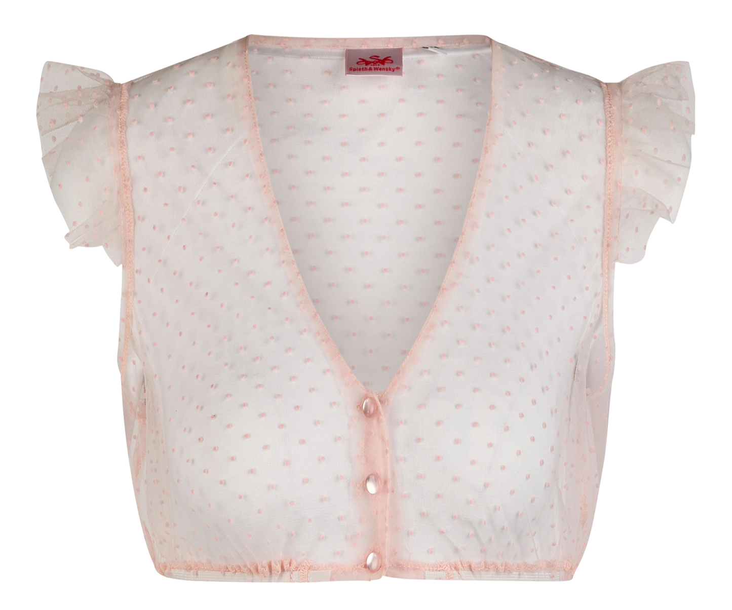 Dirndlbluse, Spieth & Wensky, Genta, Flügelärmel, rosa