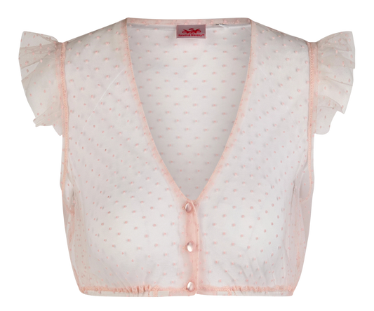 Dirndlbluse, Spieth & Wensky, Genta, Flügelärmel, rosa