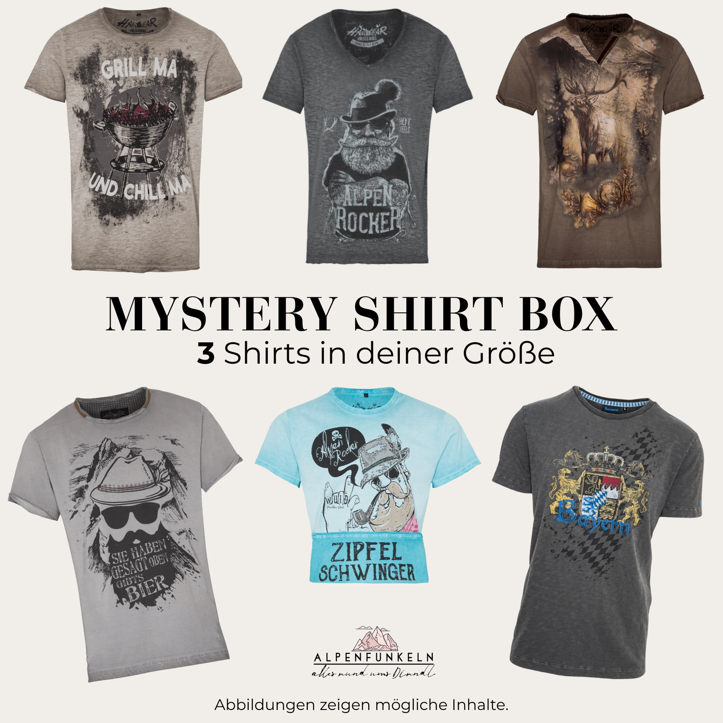 Mystery Box Set Herren Trachtenshirts - 3 Shirts in deiner Größe