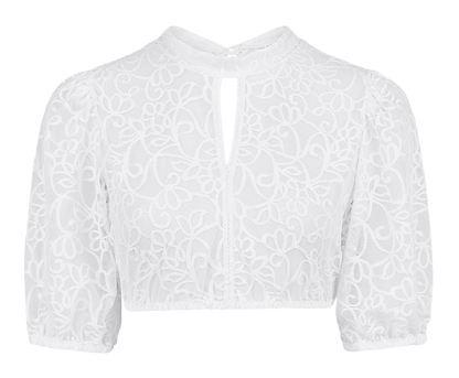 Dirndlbluse Nina von C., Simone, weiß, Spitze, halbarm