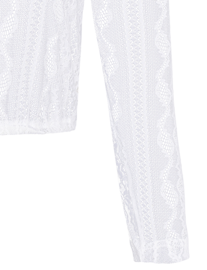 Dirndlbluse Alpenfee, Malea, langarm, hochgeschlossen, weiß
