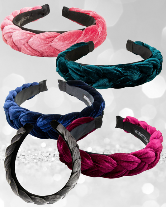 Haarschmuck, Haarreifen Samt blau, bordeaux, grau, pink, petrol