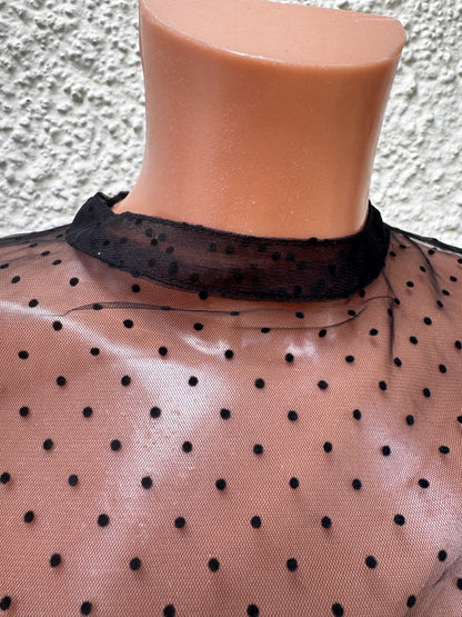 Dirndlbluse, Spieth & Wensky, Eduarda, transparent, schwarz, langarm