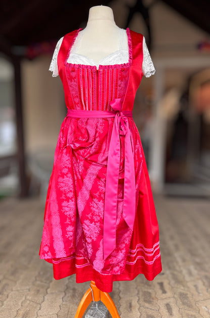 Dirndl Melega, Ronja, Rot pink, Midi, Gr. 44