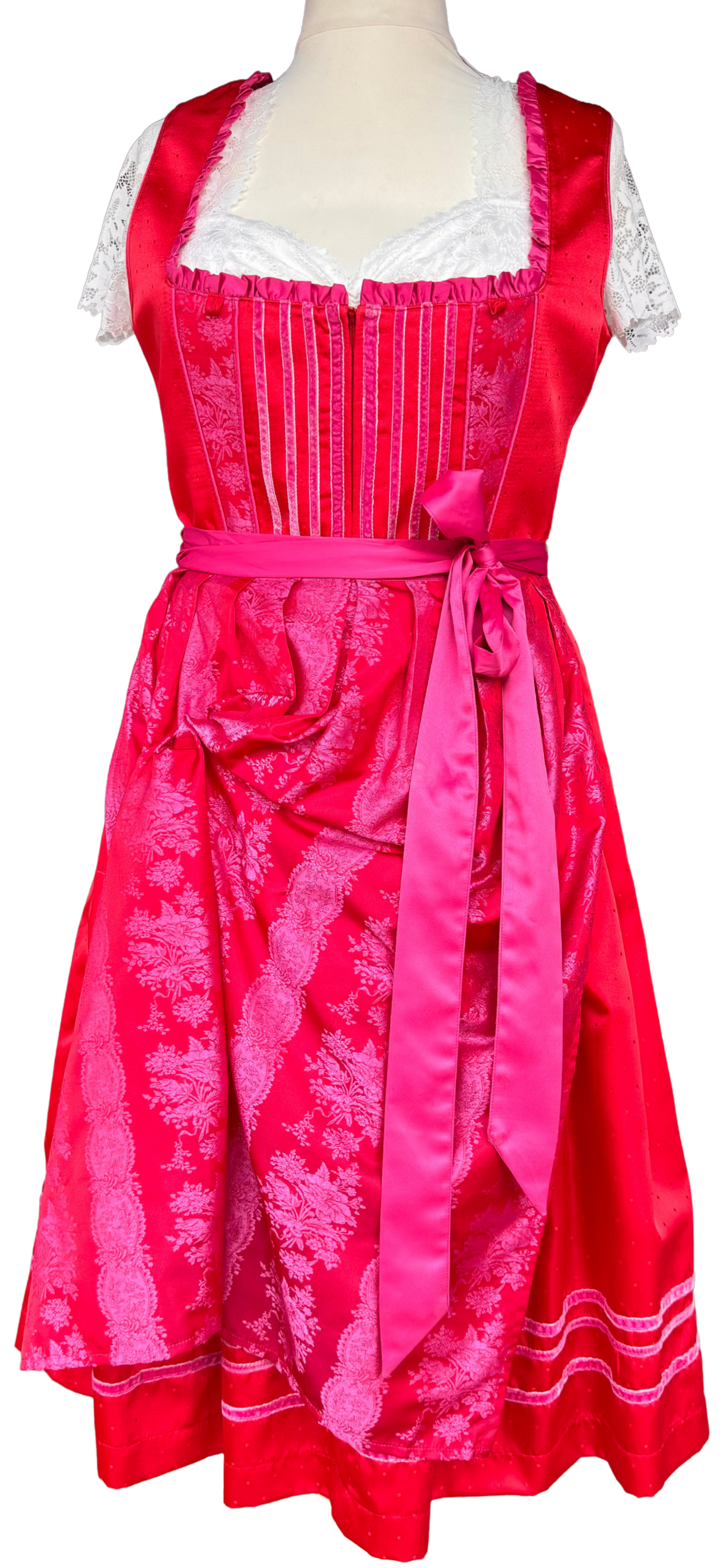 Dirndl Melega, Ronja, Rot pink, Midi, Gr. 44