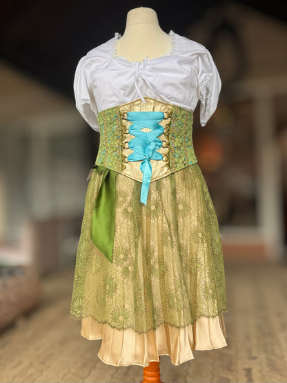 Tian von Tastique Dirndl, 4-Teiler Mieder, Rock, Schürze, Gr. 44 Unikat