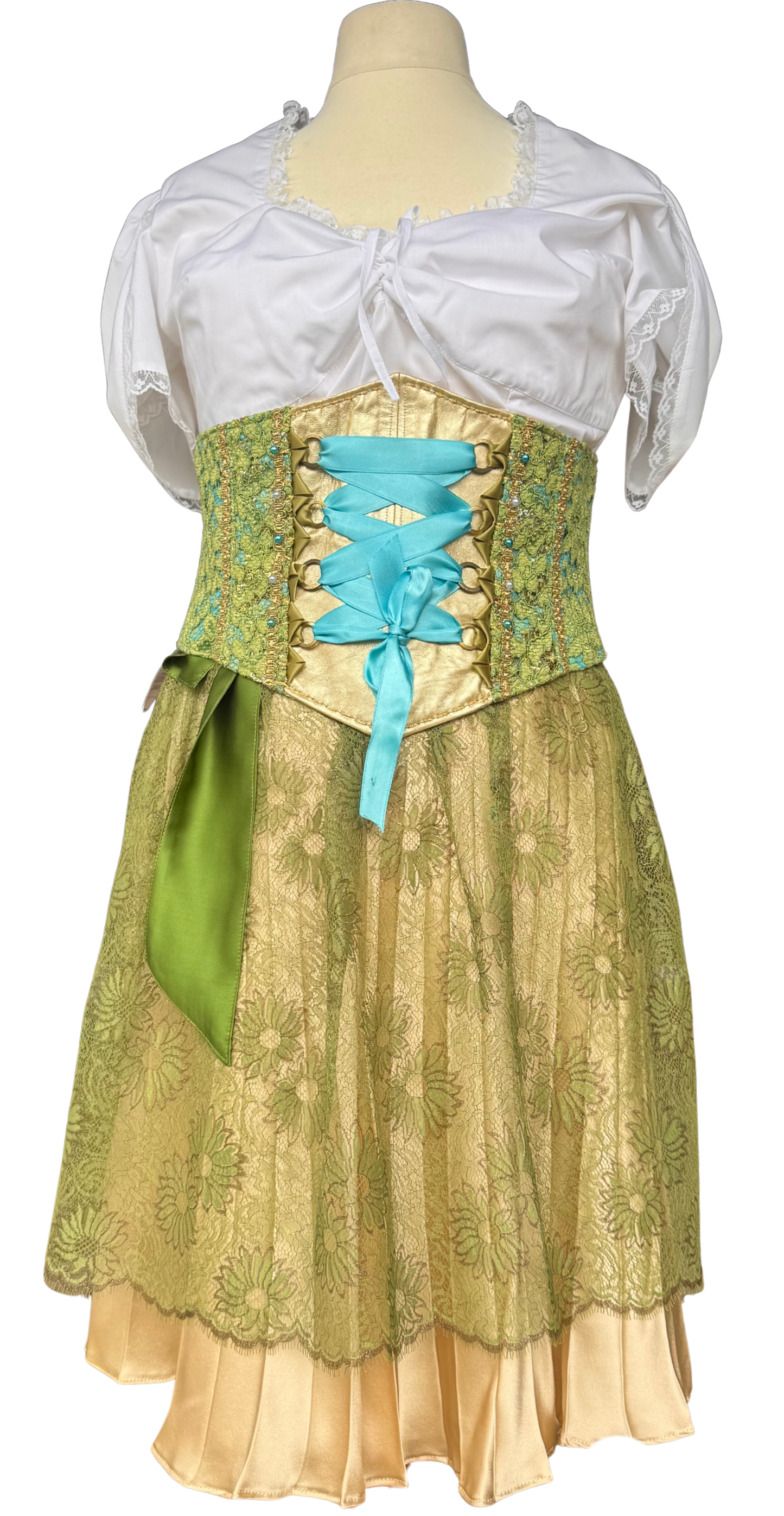 Tian von Tastique Dirndl, 4-Teiler Mieder, Rock, Schürze, Gr. 44 Unikat