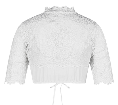 Dirndlbluse Nina von C., Sophie, weiß, Spitze, halbarm