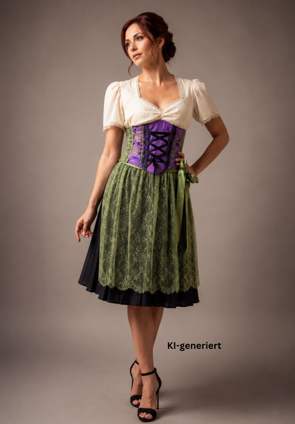 Tian von Tastique Dirndl, 4-Teiler Mieder, Rock, Schürze, Gr. 36 Unikat