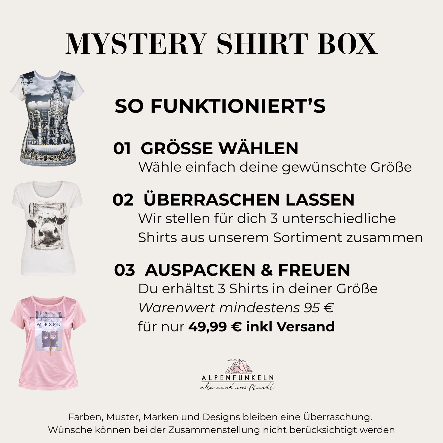 Mystery Box Set Damen Trachtenshirts - 3 Shirts in deiner Größe