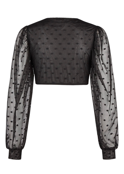 Dirndlbluse Nina von C., Justine, schwarz, Spitze, langarm