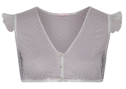 Dirndlbluse, Spieth & Wensky, Genta, Flügelärmel, weiß