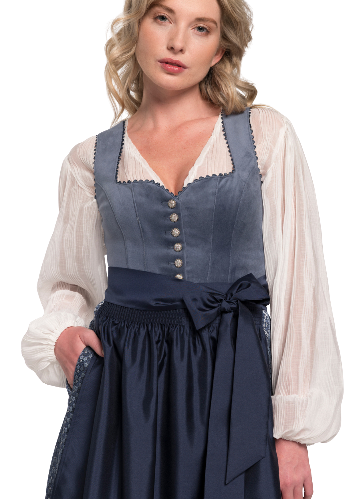 Dirndlbluse, Spieth & Wensky, Gesche, offwhite, langarm