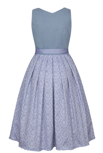 Dirndl Alpenfee, Alena, Leinen, Maxidirndl, hellblau, große Größen