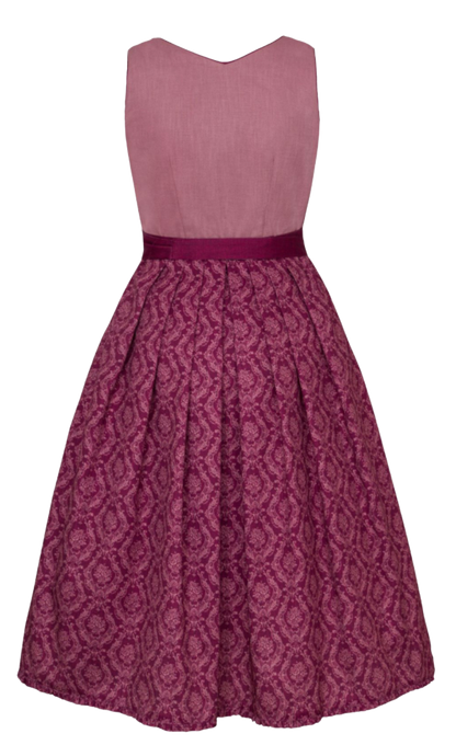 Dirndl Alpenfee, Alena, Leinen, Maxidirndl, beere, rosa, große Größen