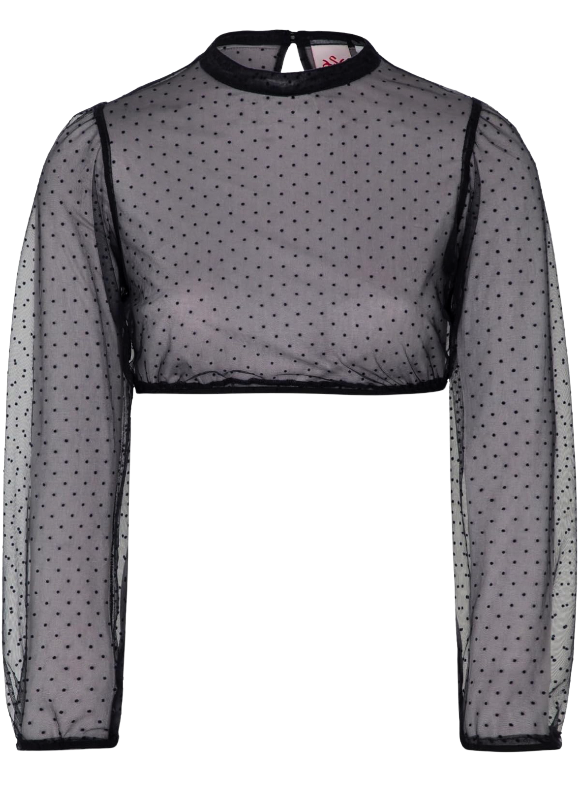 Dirndlbluse, Spieth & Wensky, Eduarda, transparent, schwarz, langarm