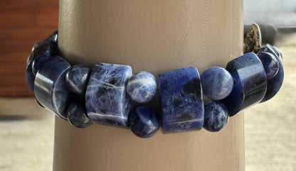 Trachten Armband, blau, Perlen, Steinchen, Blumen