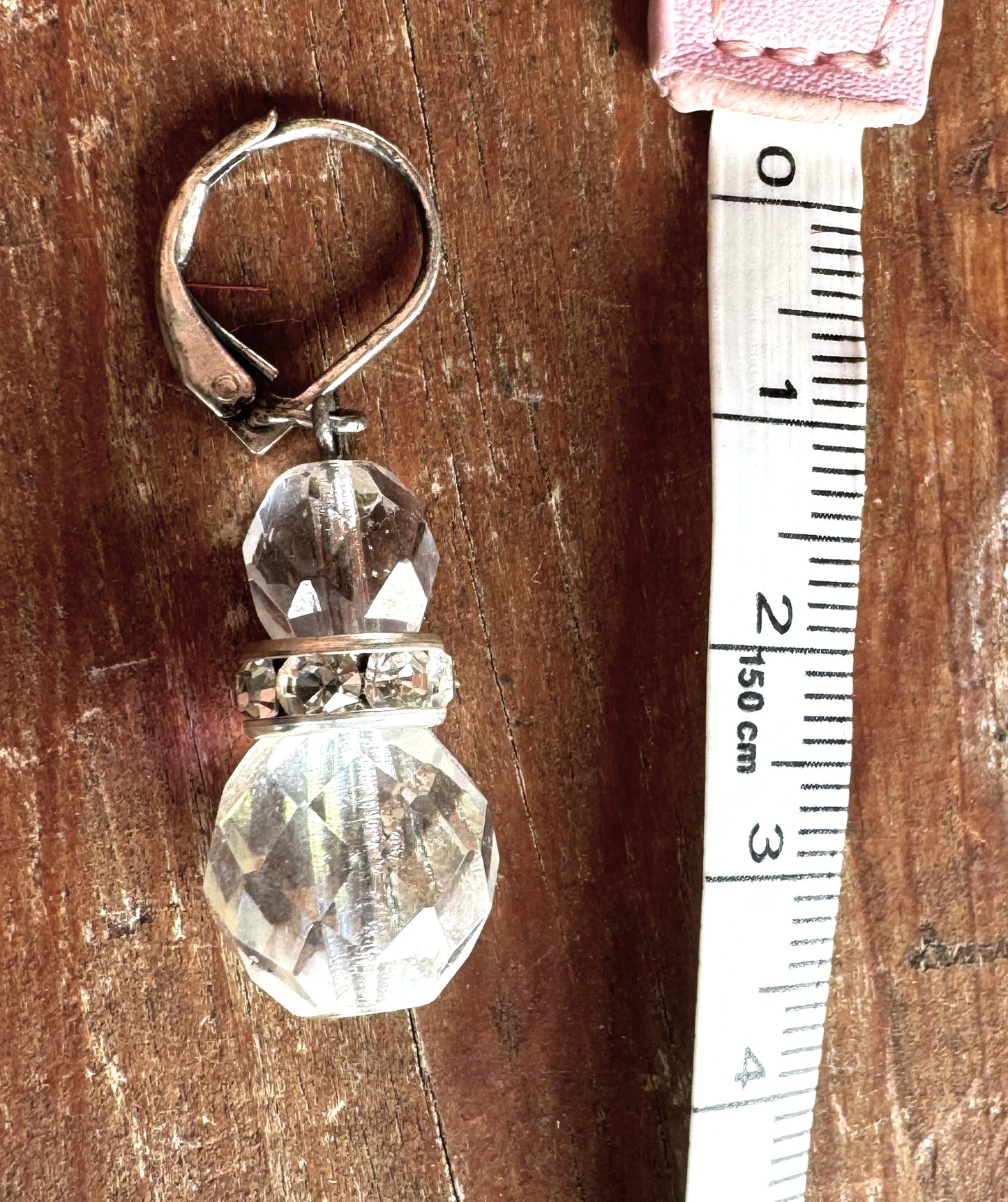 Trachten Ohrringe, Hängeohrringe, Glitzerring, silber, transparent
