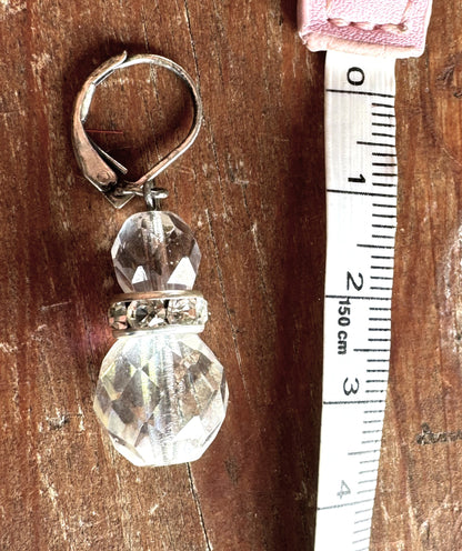 Trachten Ohrringe, Hängeohrringe, Glitzerring, silber, transparent