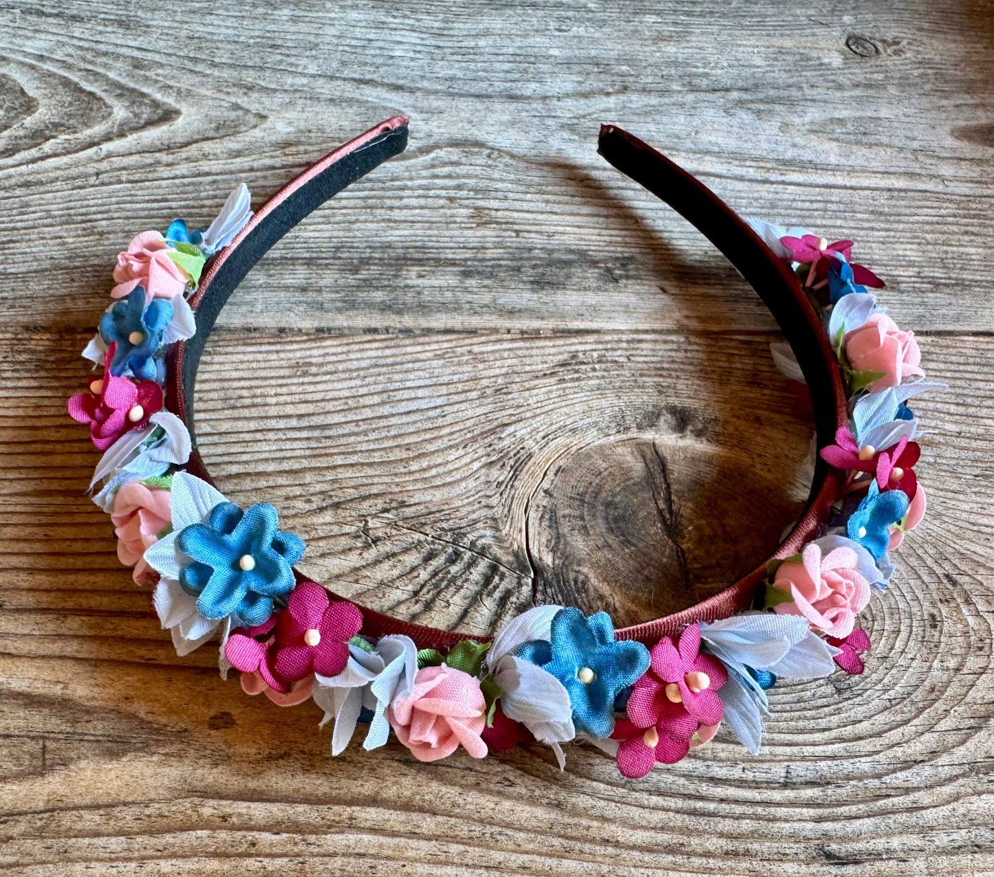 Blüten Haarreifen zum Dirndl, blau, rot, rosa