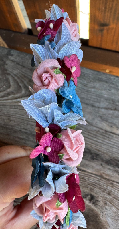 Blüten Haarreifen zum Dirndl, blau, rot, rosa