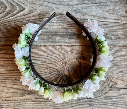 Blüten Haarreifen zum Dirndl, lachs, weiß, rosa, Braut