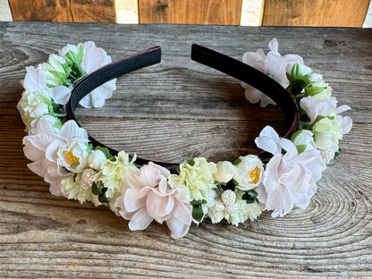 Blüten Haarreifen zum Dirndl, lachs, weiß, rosa, Braut