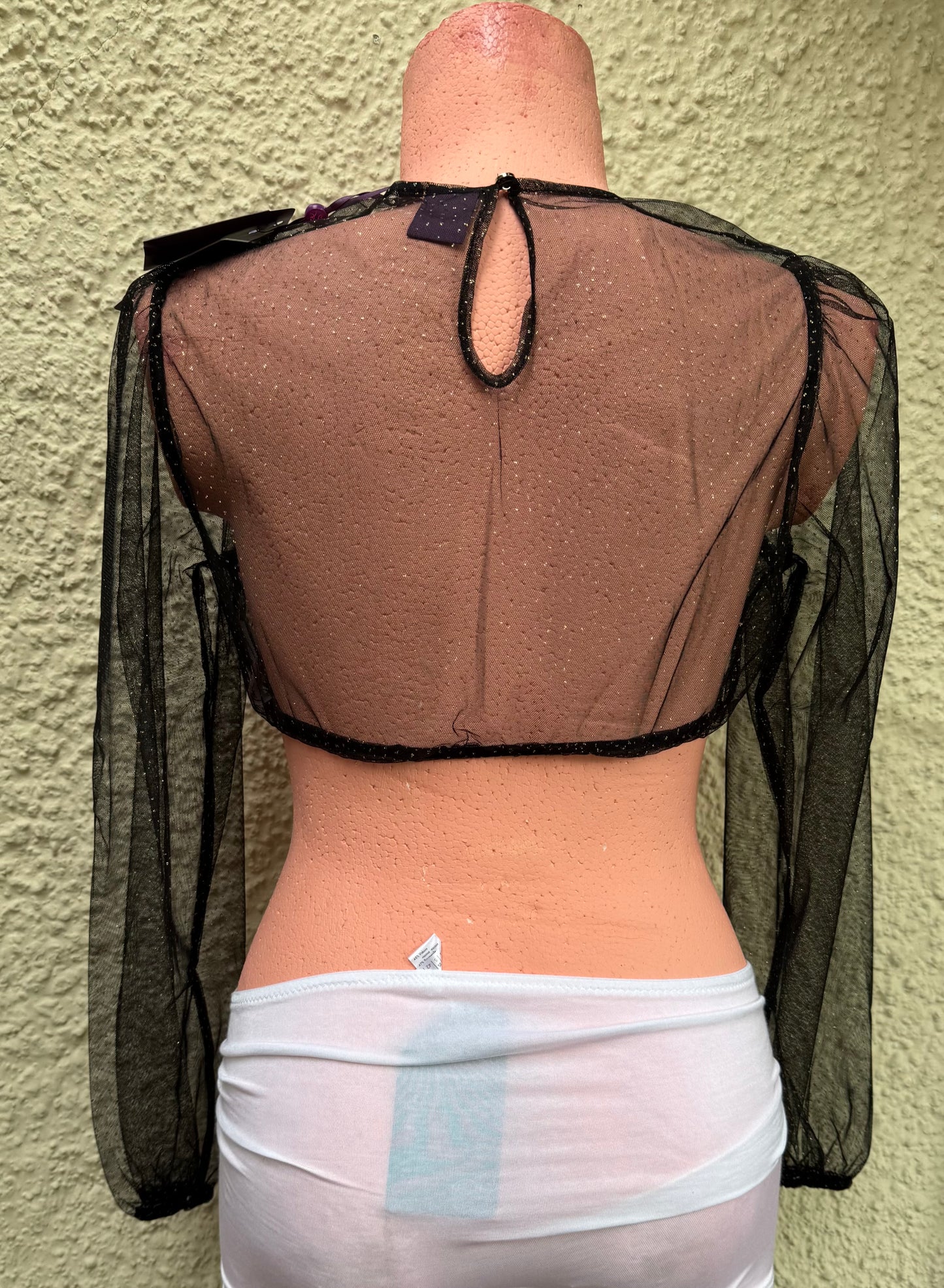 Dirndlbluse, Spieth & Wensky, Grain, schwarz, Glitzer, langarm,