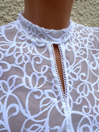 Dirndlbluse Nina von C., Simone, weiß, Spitze, halbarm