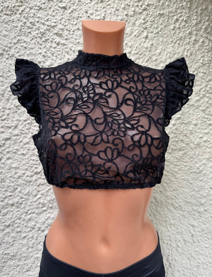 Dirndlbluse Nina von C., Chiara, schwarz, Flügelärmel