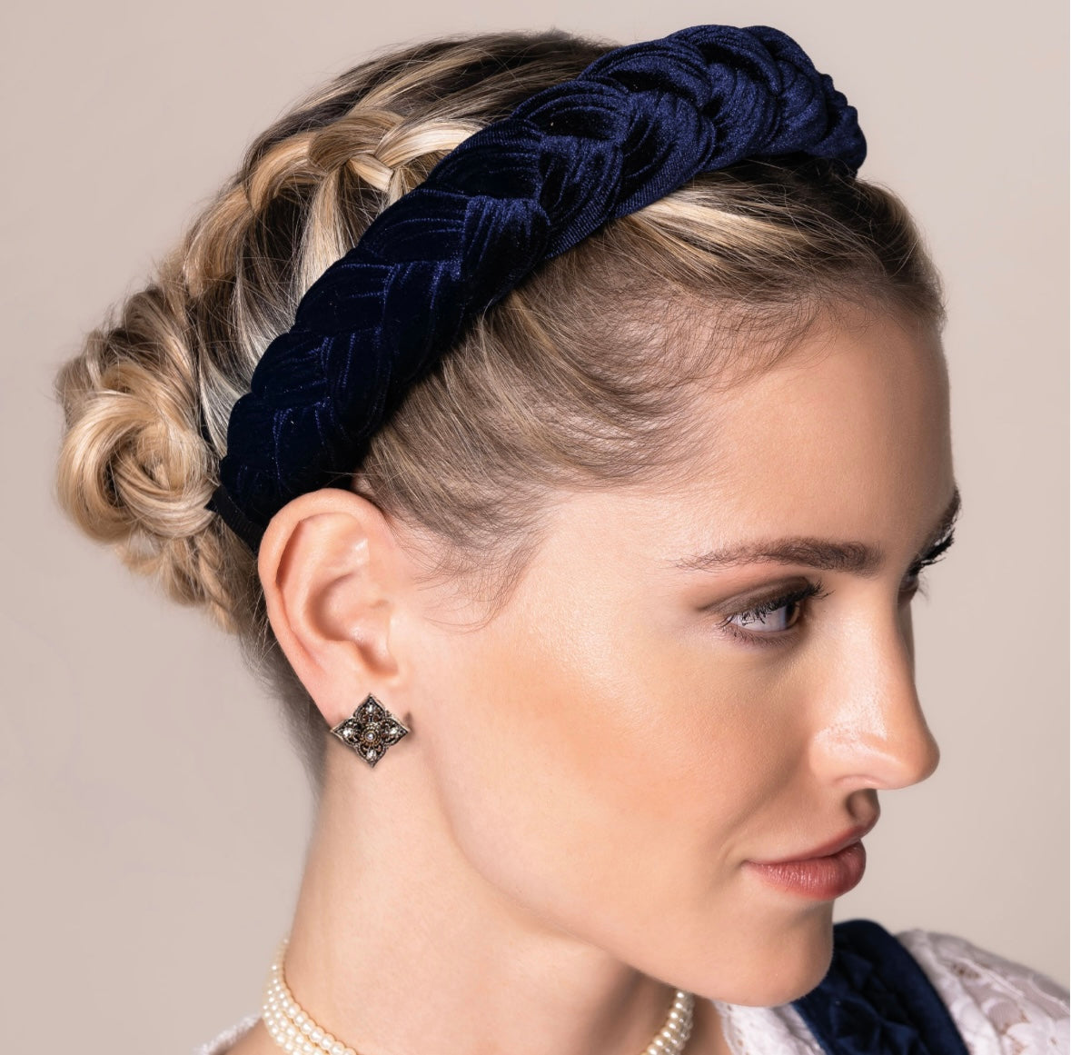 Haarschmuck, Haarreifen Samt blau, bordeaux, grau, pink, petrol