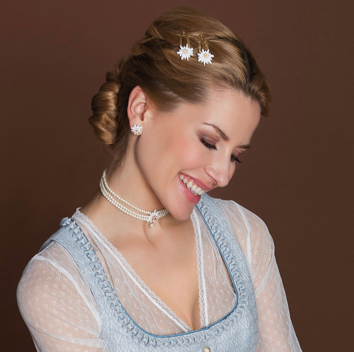 Haarschmuck, Haarspangen 6er Set, Breze, Edelweiß