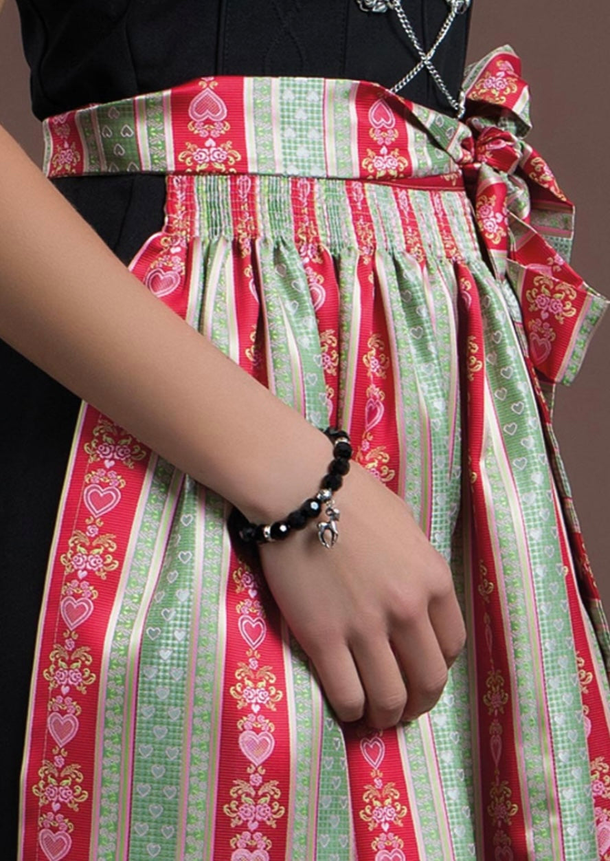 Trachten Armband, schwarz, Perlen, Rehkitz Bambi