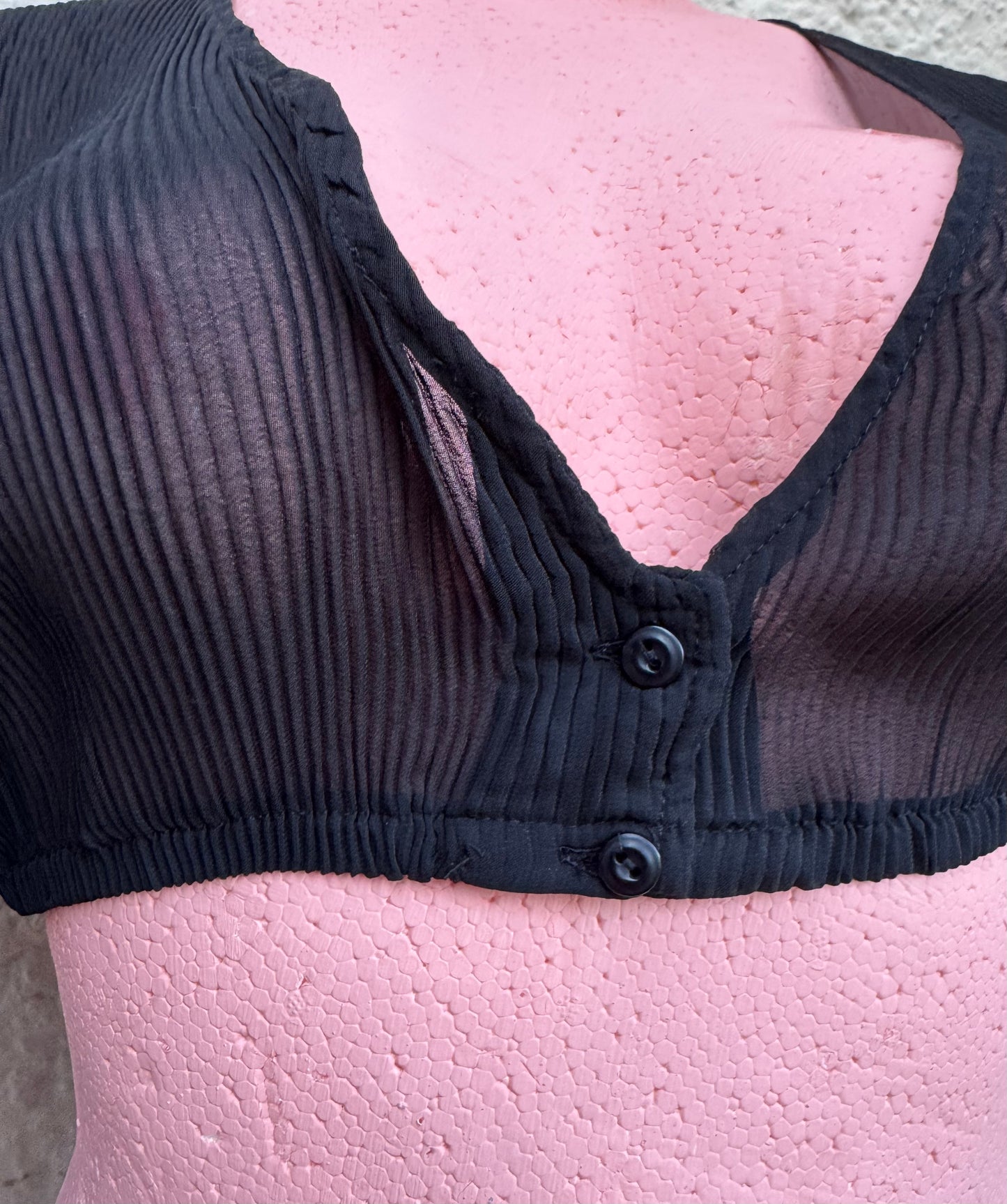 Dirndlbluse Alpenfee, Penelope, Ballonärmel, schwarz, Plissee