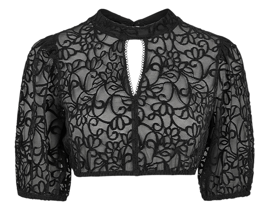 Dirndlbluse Nina von C., Simone, schwarz, Spitze, halbarm