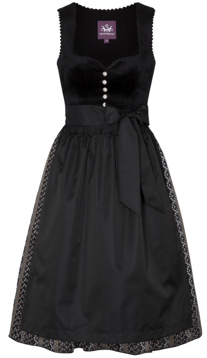 Dirndl Spieth&Wensky Giulianna, 70 cm, schwarz, Samt