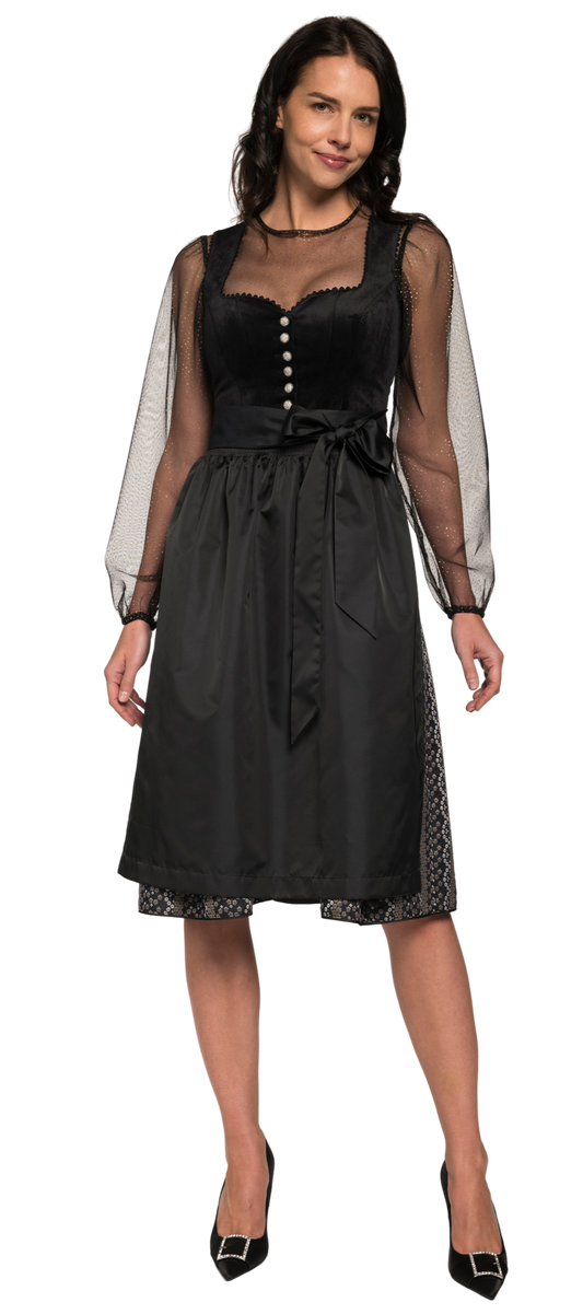 Dirndl Spieth&Wensky Giulianna, 70 cm, schwarz, Samt
