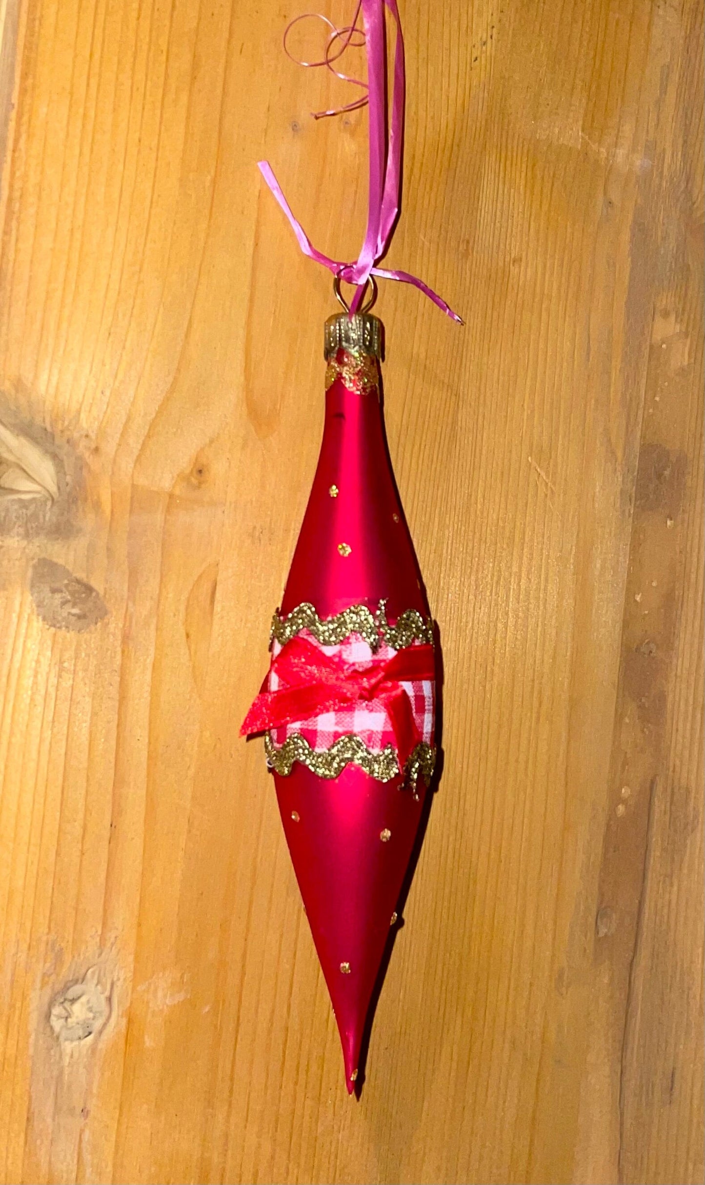 Christbaum Kugel, Weihnachtsschmuck, Zapfen Tropfen rot Weihnachten Alpenfunkeln 