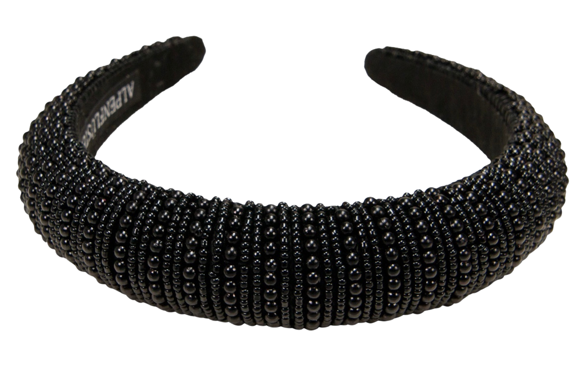 Haarschmuck, Haarreifen Perlen, Braut, Dirndl, schwarz, weiß